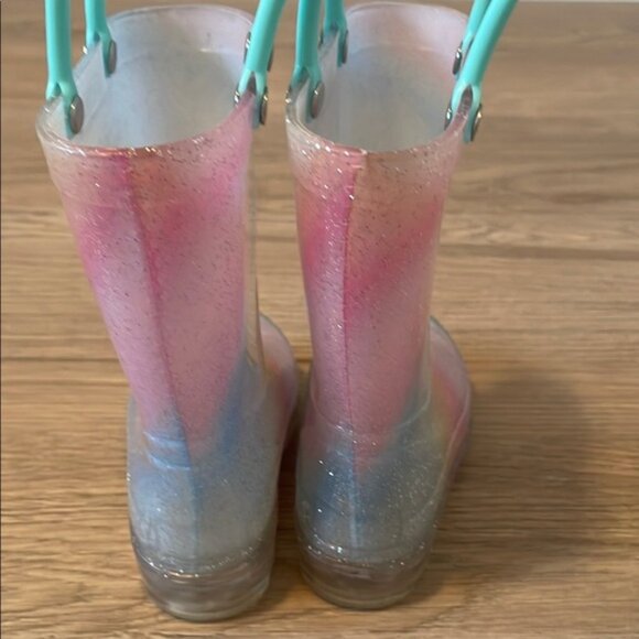 Kids Glittery Rainbow Rubber Boots light up - Picture 5 of 7
